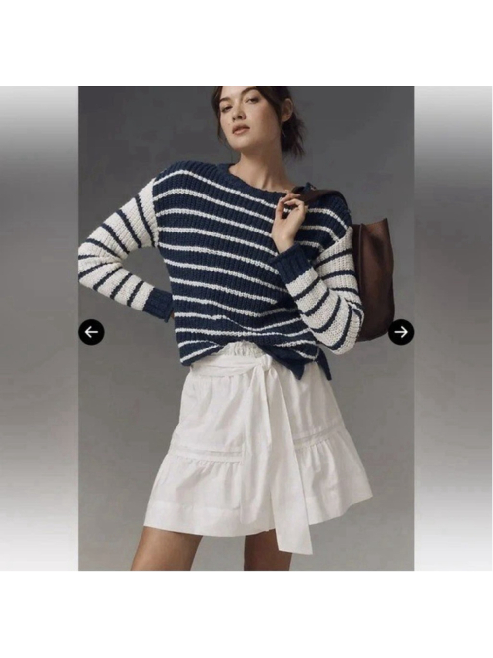 Anthropologie Somerset Mini Skirt Tiered Cotton Poplin Belted Medium Pull On EUC